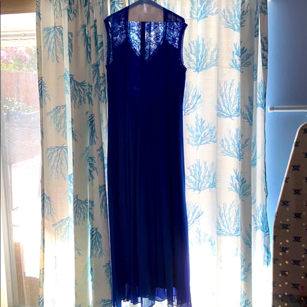 Royal blue lace top gown